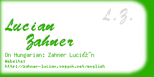 lucian zahner business card